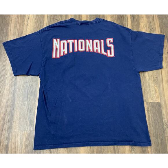 VTG Y2K 2005 Stitches MLB Washington Nationals big graphic cotton t-shirt XL - Picture 4 of 5